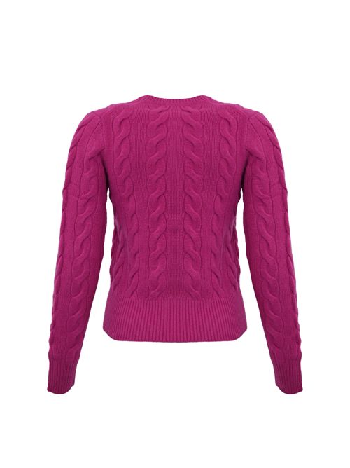 Cardigan a trecce in lana e cashmere Pink POLO RALPH LAUREN | 211972104006
